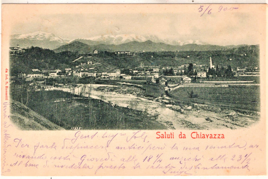 Cartolina antica Saluti da Chiavazza