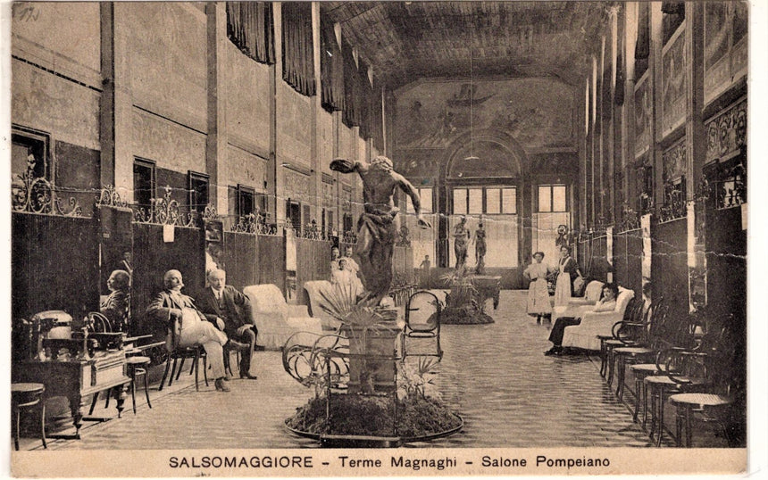 Cartolina antica Salsomaggiore terme Magnaghi salone Pompeiano