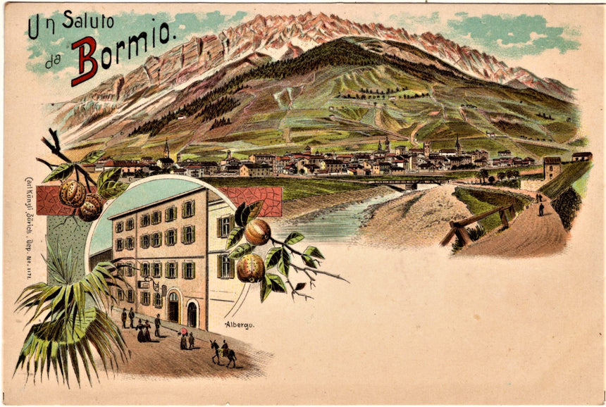 Cartolina antica Un saluto da Bormio