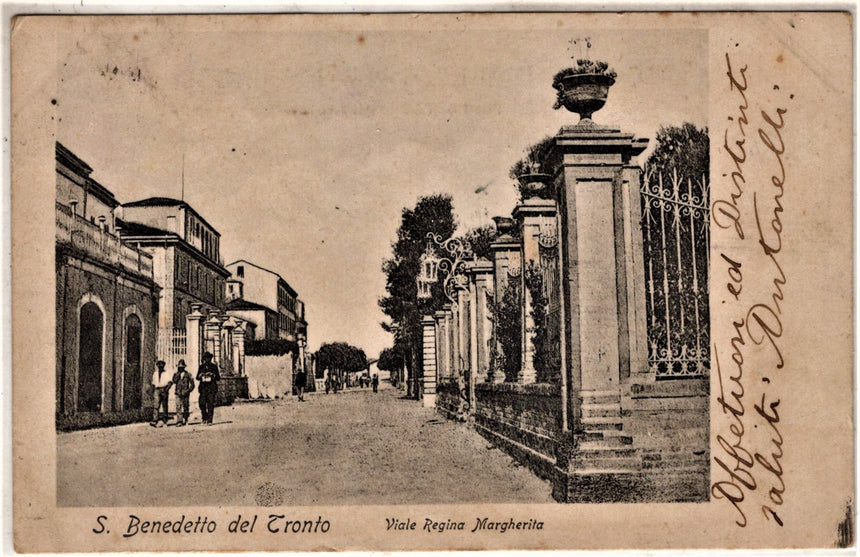 Cartolina antica San Benedetto del Tronto viale Regina Margherita