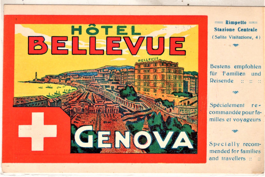 Cartolina antica Genova Hotel Bellevue