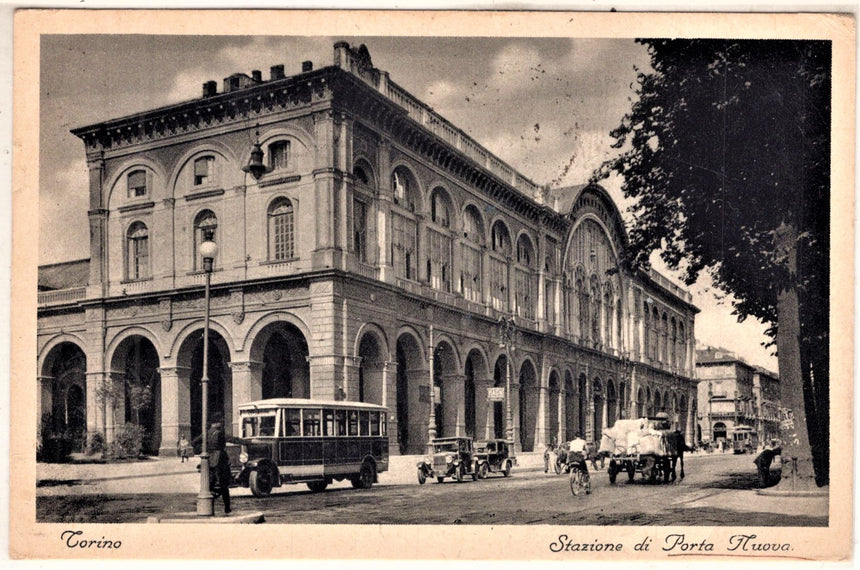 Cartolina antica Torino la stazione di Porta Nuova