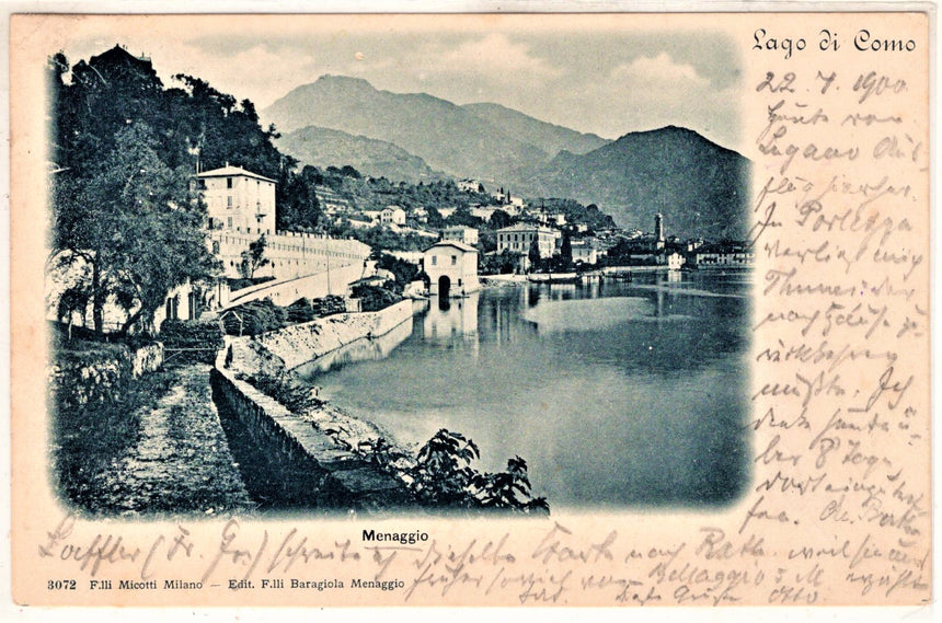 Cartolina antica Lago di Como Menaggio