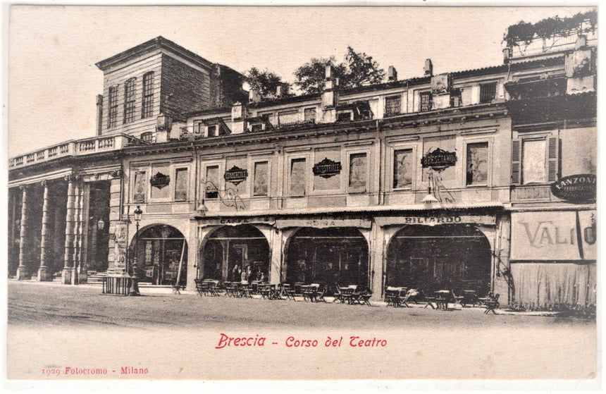 Cartolina antica Brescia corso del teatro