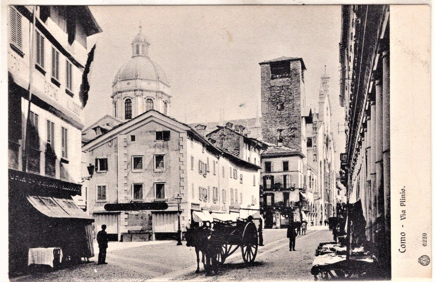 Cartolina antica Como via Plinio