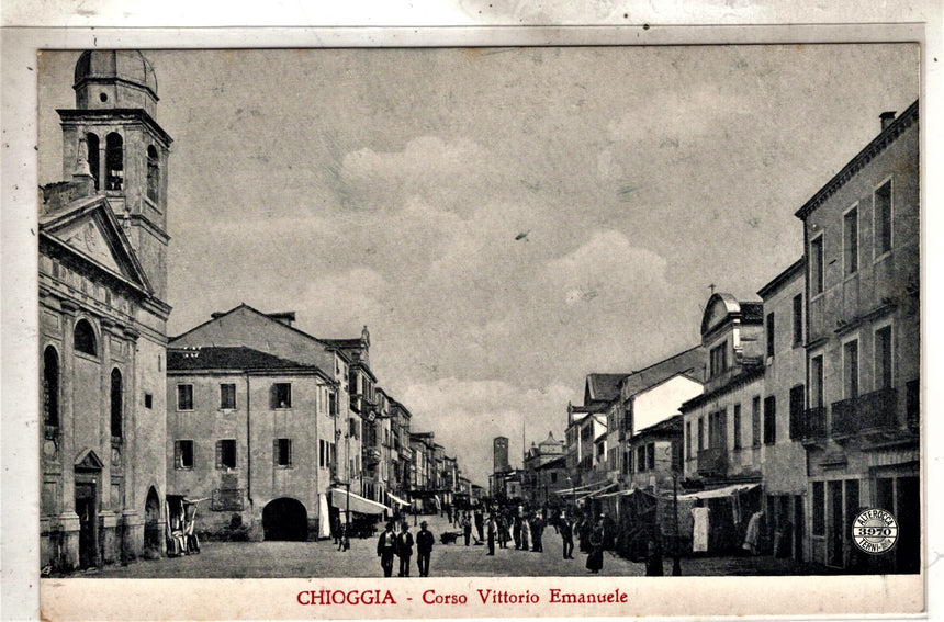 Cartolina antica Chioggia corso Vittorio Emanuele