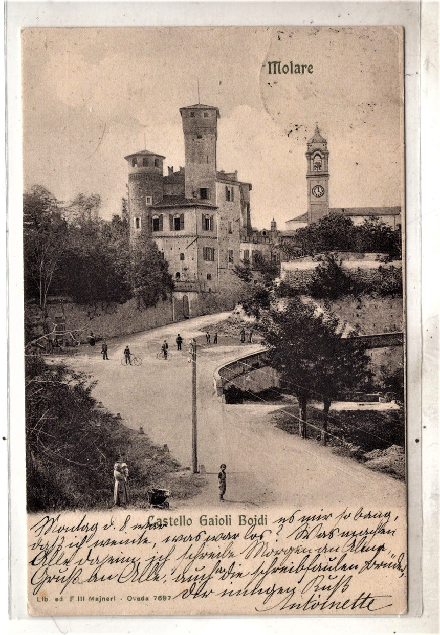 Cartolina antica Alessandria Molare castello Gaioli Boidi