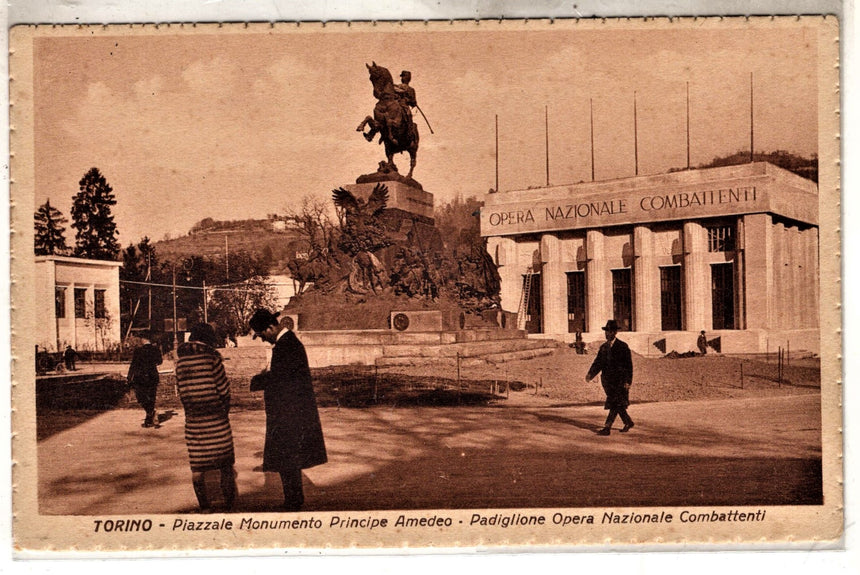 Cartolina antica Torino esposizione 1928 piazza principe Amedeo