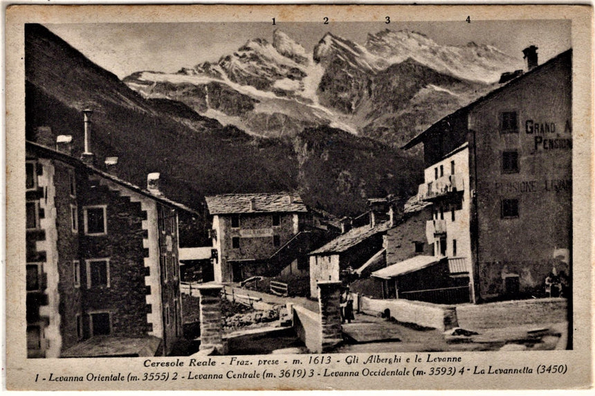 Cartolina antica Torino Ceresole Reale fraz.Prese alberghi