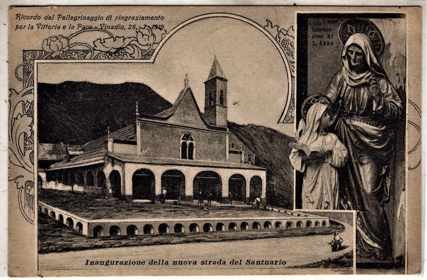 Cartolina antica Cuneo Santuario di San Anna a Vinadio