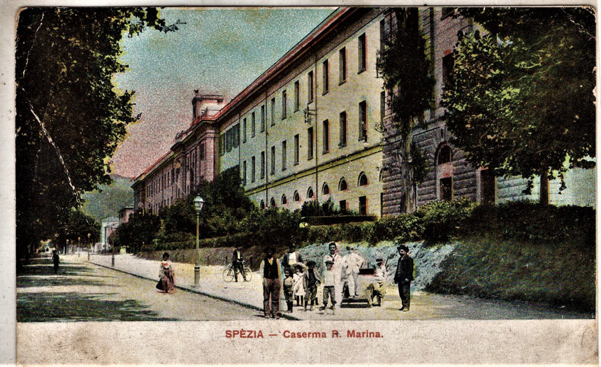 Cartolina antica Spezia caserma Reggia Marina