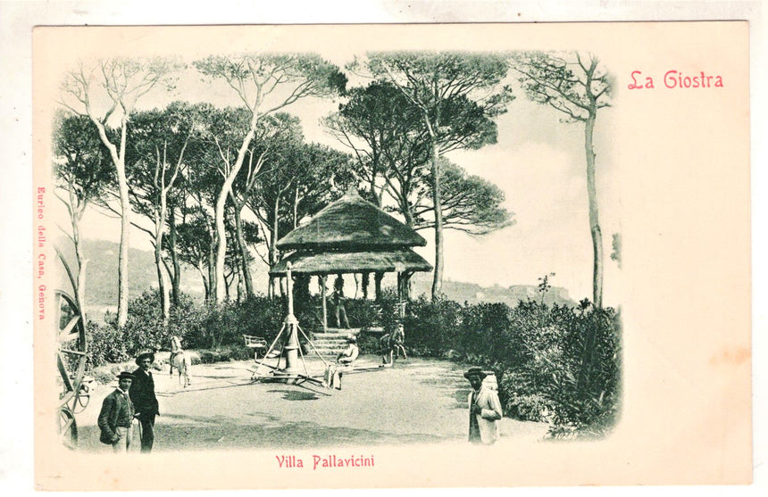 Cartolina antica Genova Pegli villa Pallavicini la Giostra