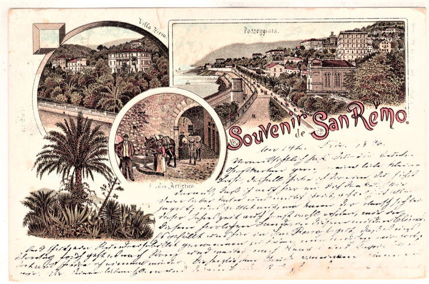 Cartolina antica Souvenir de San Remo