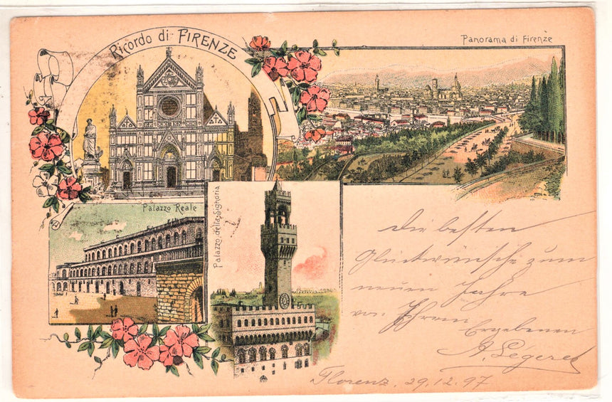 Cartolina antica Ricordo di Firenze