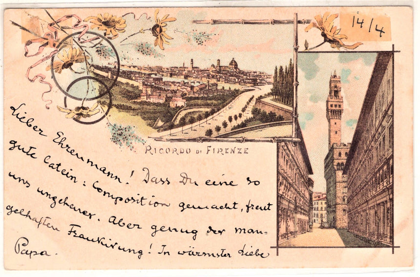 Cartolina antica Ricordo di Firenze