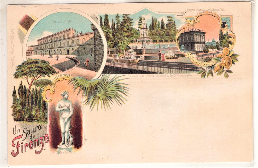 Cartolina antica Un saluto da Firenze