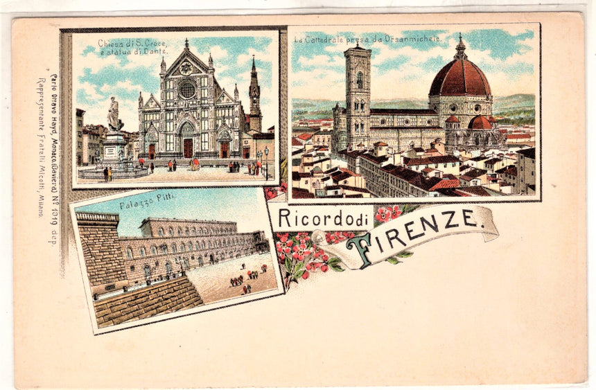 Cartolina antica Ricordo di Firenze