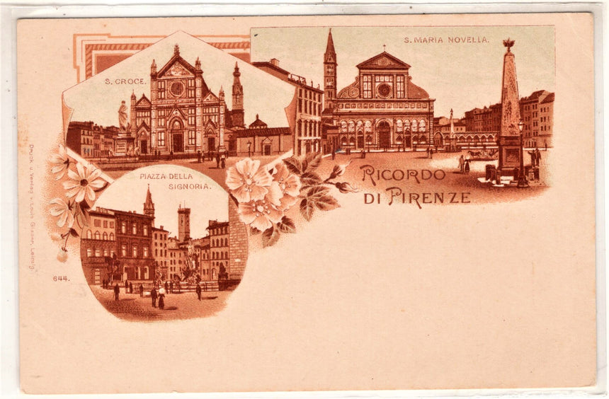 Cartolina antica Ricordo di Firenze