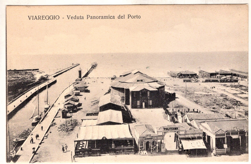 Cartolina antica Viareggio Veduta del porto