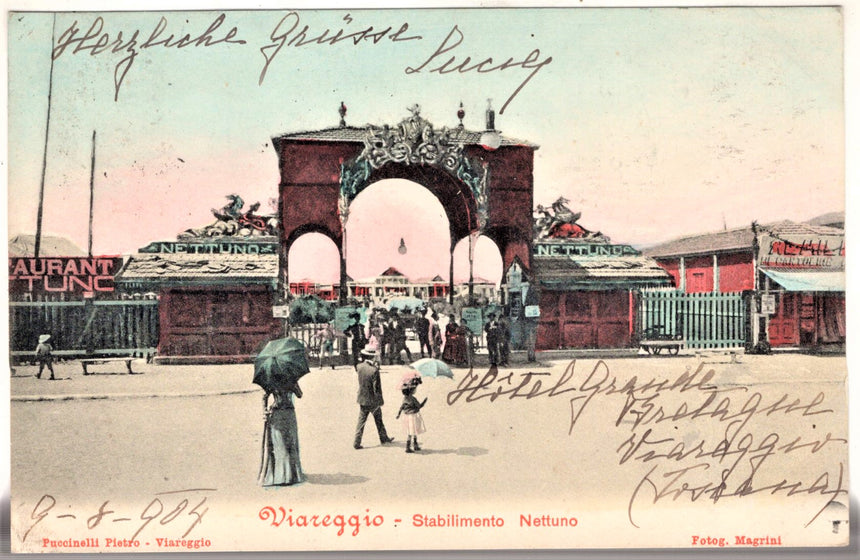 Cartolina antica Viareggio Stabilimento Nettuno