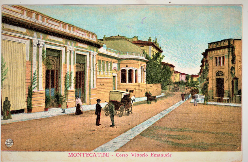 Cartolina antica Montecatini corso Vittorio Emanuele