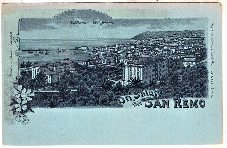 Cartolina antica Un saluto da San Remo