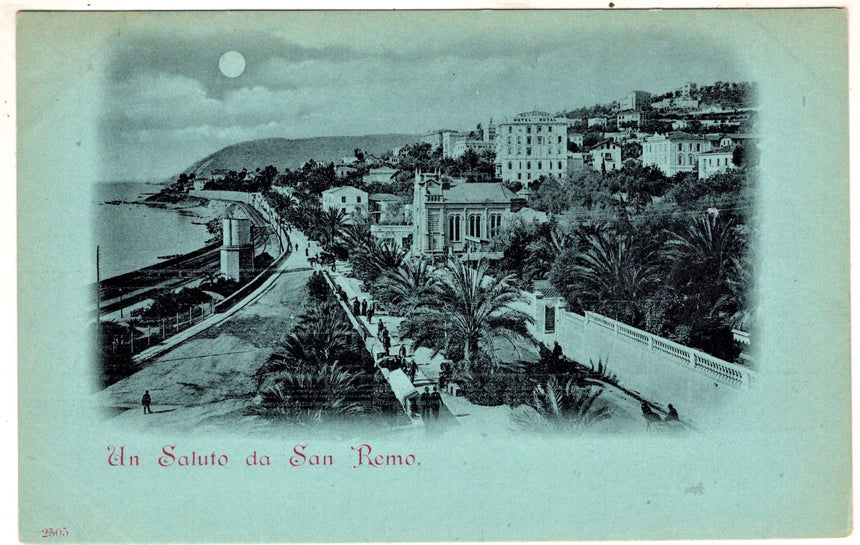 Cartolina antica Un saluto da San Remo