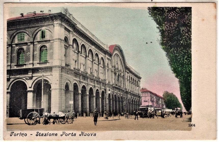 Cartolina antica Torino stazione di Porta Nuova