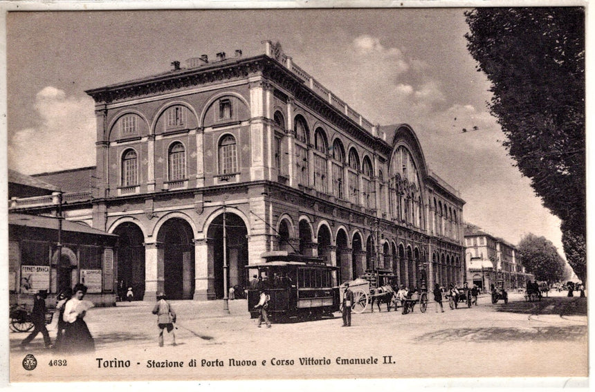 Cartolina antica Torino stazione di Porta Nuova