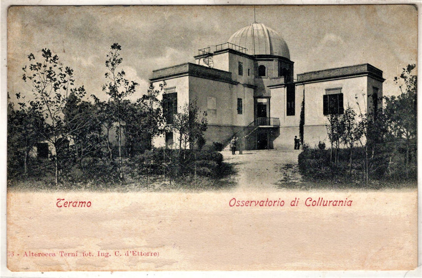 Cartolina antica Teramo osservatorio di Collurania