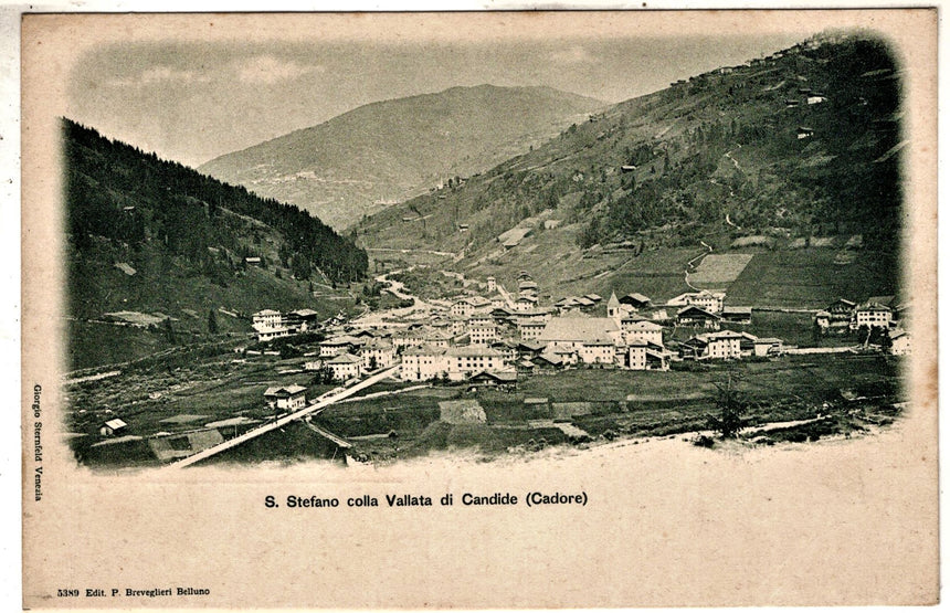 Cartolina antica San Stefano con la vallata di Candide