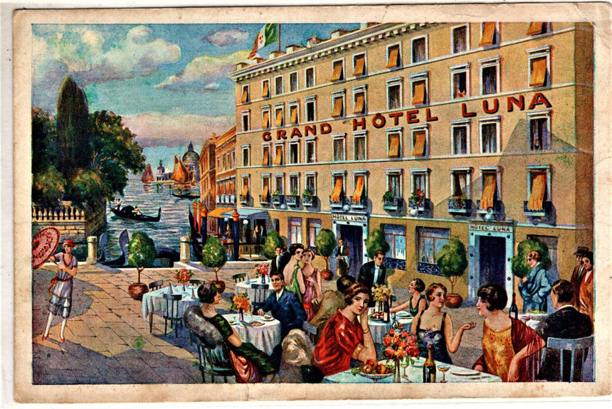 Cartolina antica Venezia Grand Hotel Luna prop.comm. D.Ruol