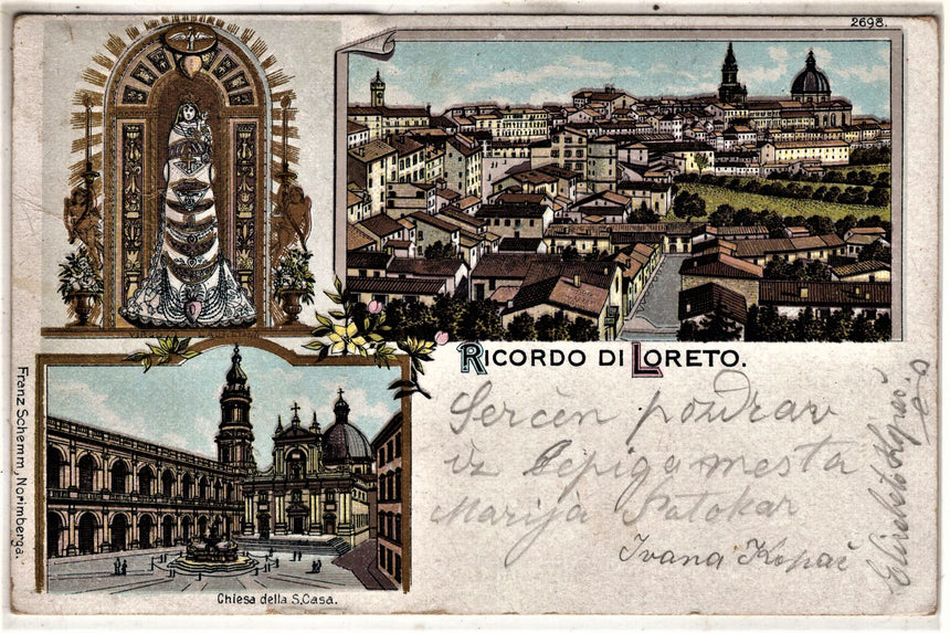 Cartolina antica Ricordo di Loreto Ancona