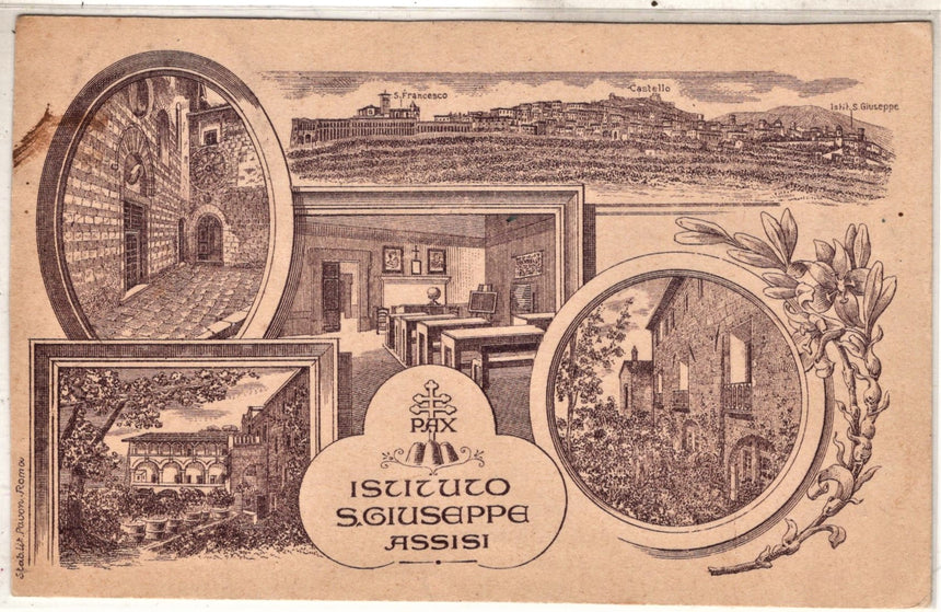 Cartolina antica Assisi istituto San Giuseppe