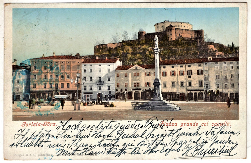 Cartolina antica Gorizia piazza Grande