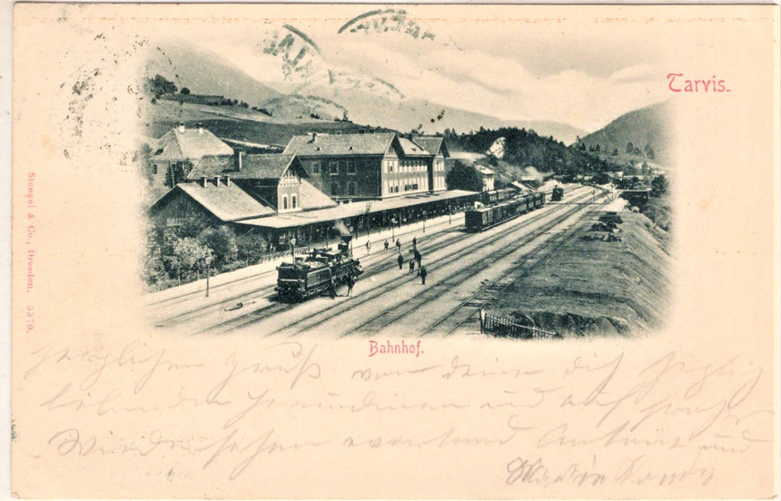 Cartolina antica Tarvisio la stazione