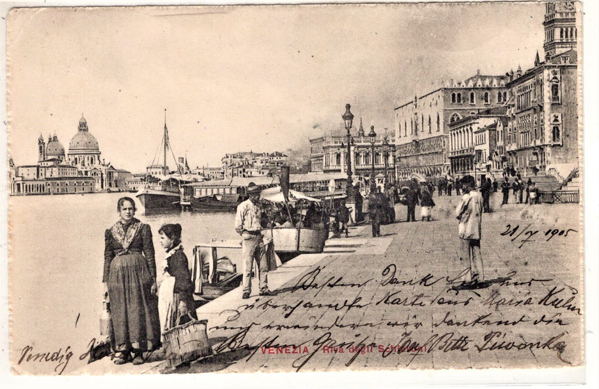 Cartolina antica Venezia riva degli Schiavoni