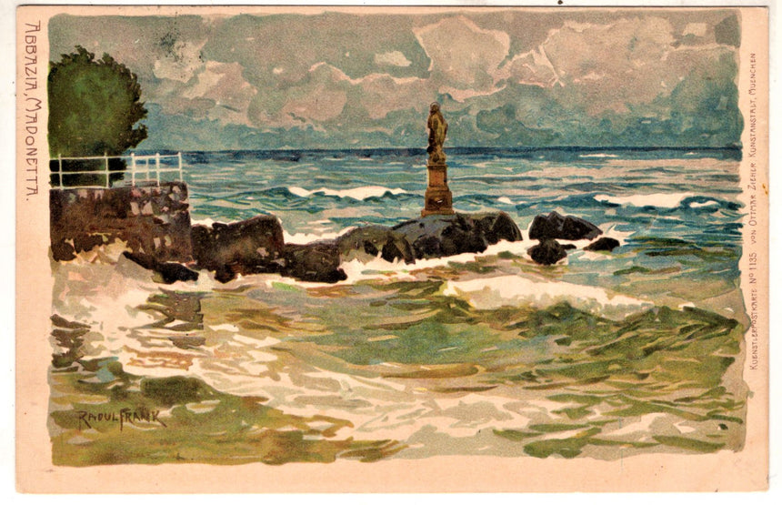 Cartolina antica Abbazzia Madonette dis.Raoul Frank