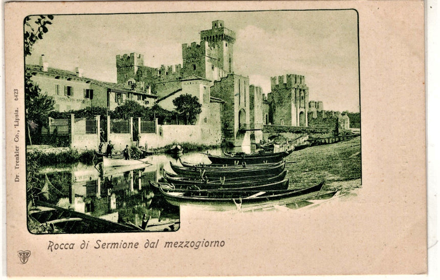 Cartolina antica Sermione la Rocca lago di Garda