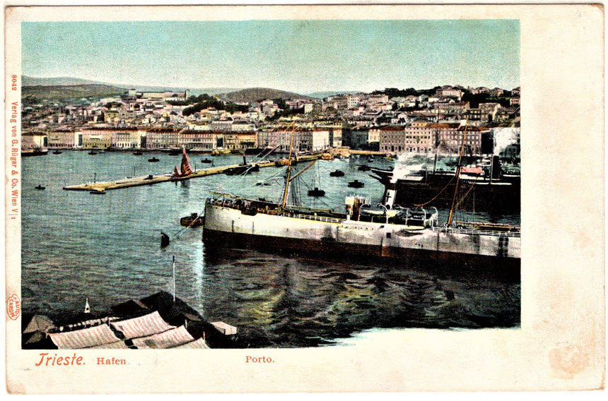 Cartolina antica trieste il porto