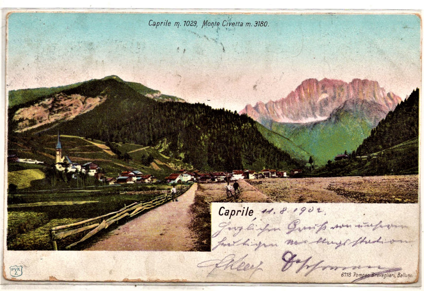 Cartolina antica Un Saluto da Santo Stefano di Cadore