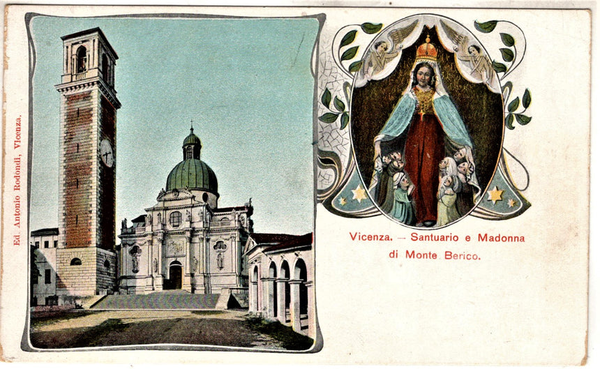 Cartolina antica Vicenza Santuario di Monte Berico