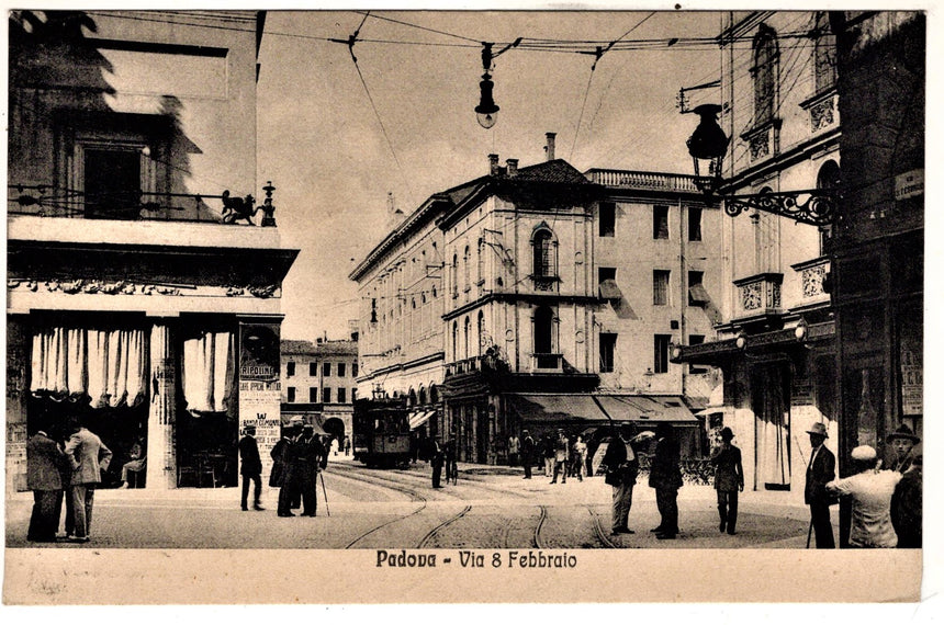 Cartolina antica Padova via 8 febbraio