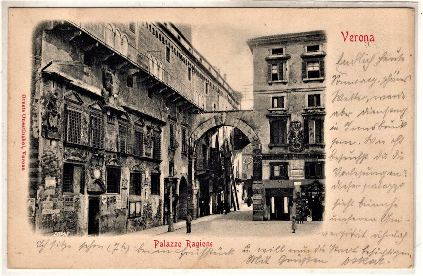 Cartolina antica Verona palazzo della regione