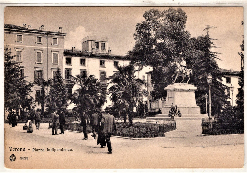 Cartolina antica Verona piazza Indipendenza