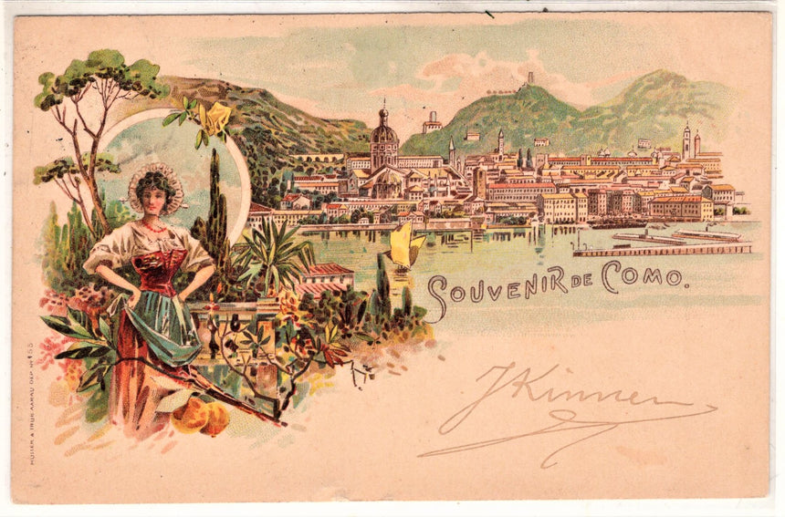 Cartolina antica Souvenir de Como