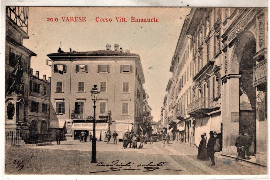 Cartolina antica Varese corso Vittorio Emanuele