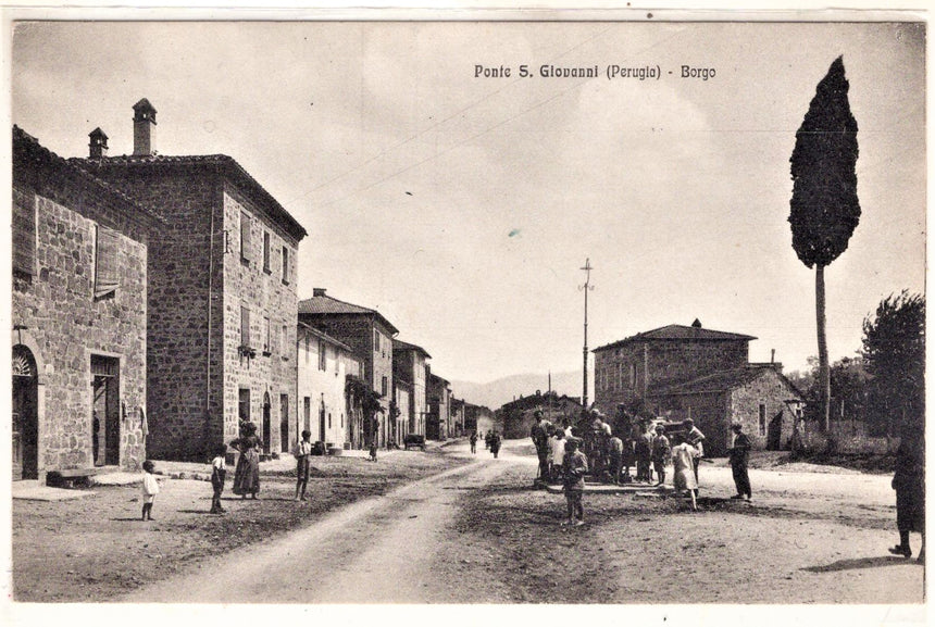 Cartolina antica Perugia Ponte San Giovanni Borgo