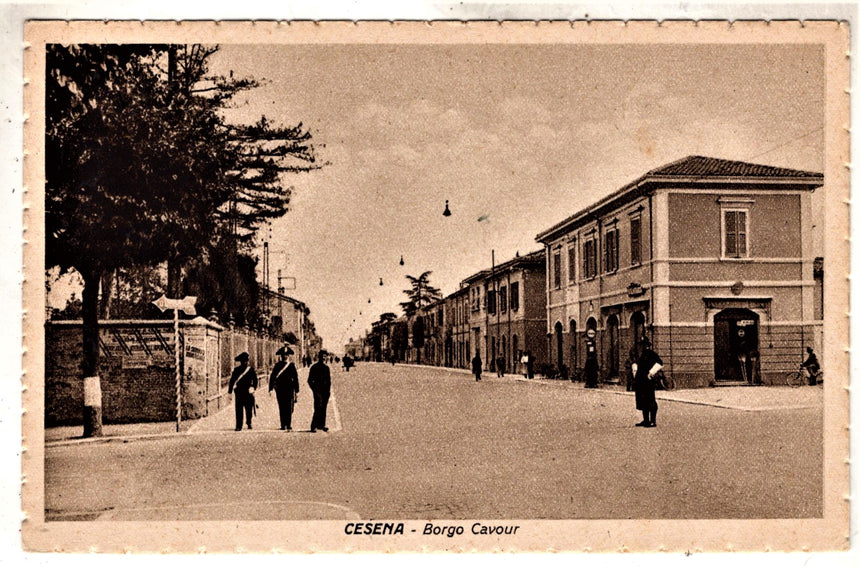 Cartolina antica Cesena borgo Cavour