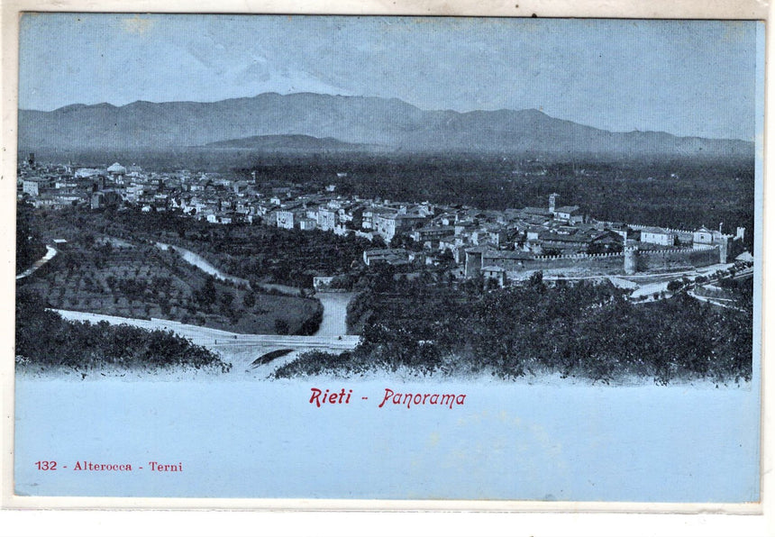 Cartolina antica Rieti panorama